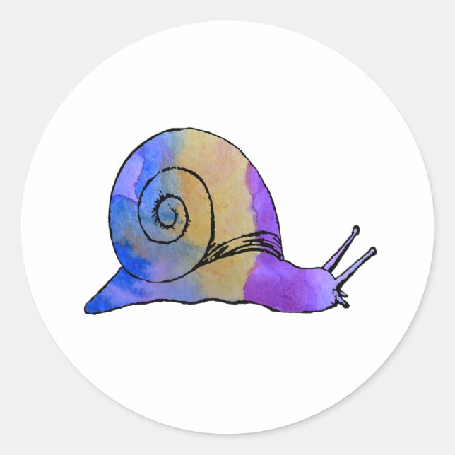 Schnecke Runder Aufkleber (Vorderseite)