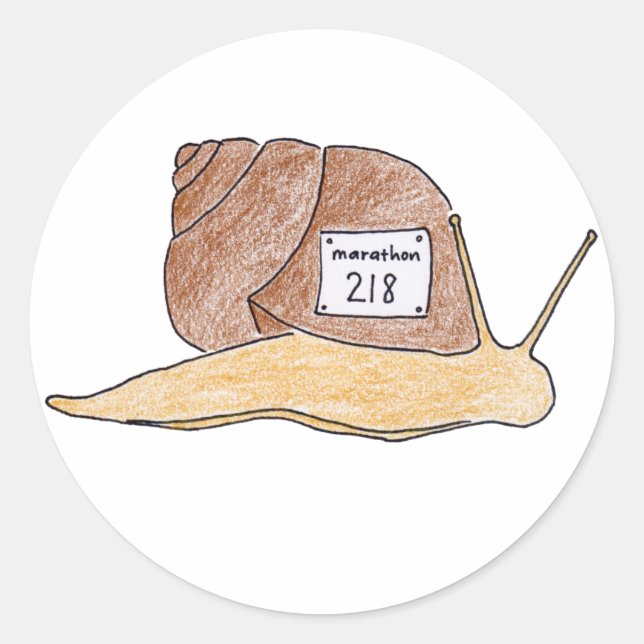 Schnecke Runder Aufkleber (Vorderseite)