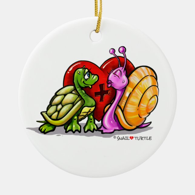 Schnecke + Schildkröte - LIEBE - KISS - Ornament (Vorne)