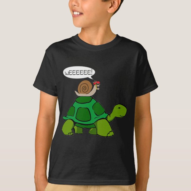 Schnecke u. Schildkröte - Turbo-Duo T-Shirt (Vorderseite)