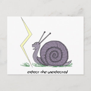 Schnecke überrascht postkarte