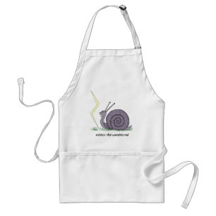 Schnecke überrascht schürze