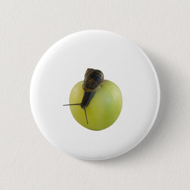 Schnecke und Apfel Button (Vorderseite)