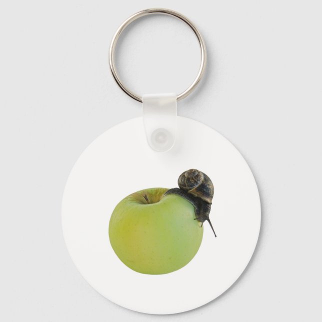 Schnecke und Apfel Schlüsselanhänger (Vorderseite)