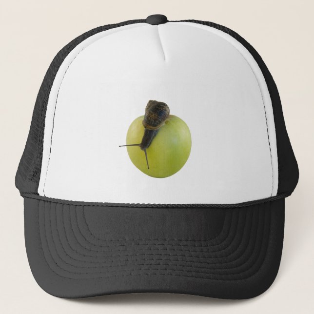 Schnecke und Apfel Truckerkappe (Vorderseite)