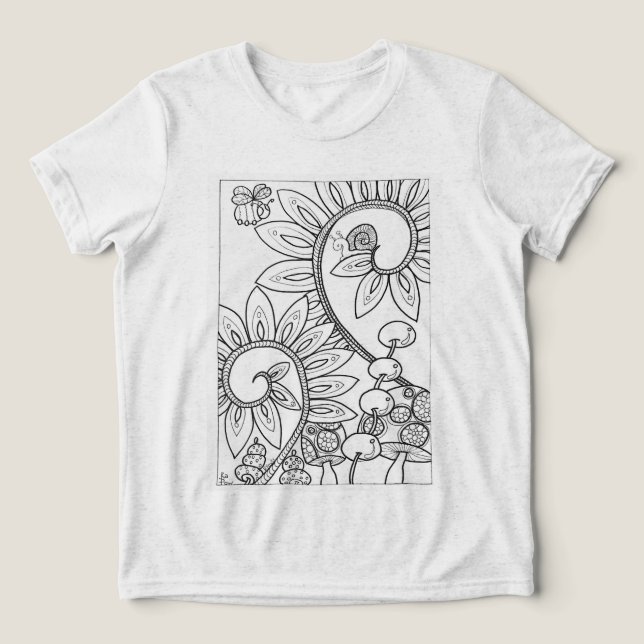Schnecke und eine kleine Biene mit Blume Tri-Blend Shirt (Design Vorderseite)