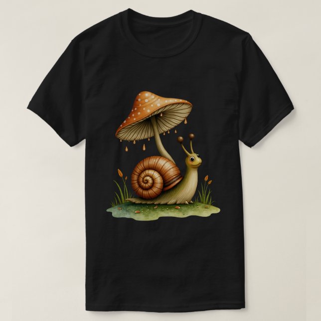 Schnecke unter Pilz T-Shirt (Design vorne)