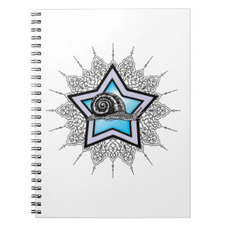 Schneckekunst des blauen Sternes Notizblock