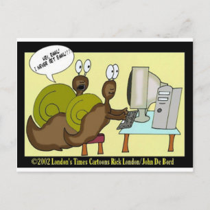Schnecken bekommen lustige Cartoons per E-Mail Ges Postkarte