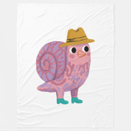 Schnecken-Fedora-Decke - Süße Folk-Art-Wurfdecke Fleecedecke