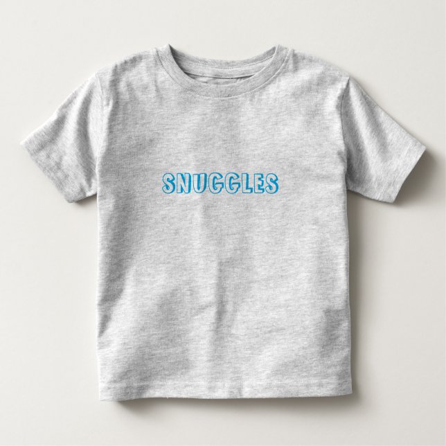 "Schnecken" Hellblaue Buchstaben Kleinkind T-shirt (Vorderseite)