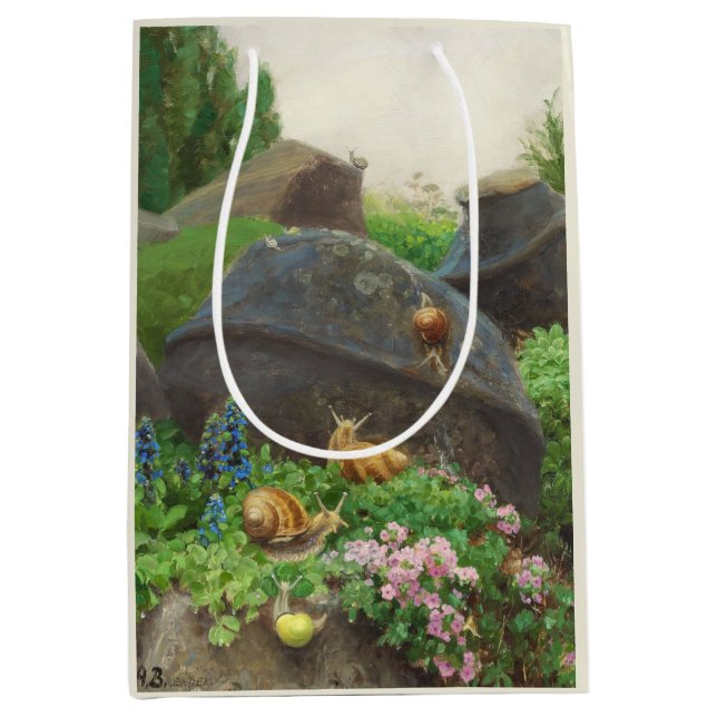Schnecken im Garten (von H.A. Brendekilde) Mittlere Geschenktüte (Vorderseite)