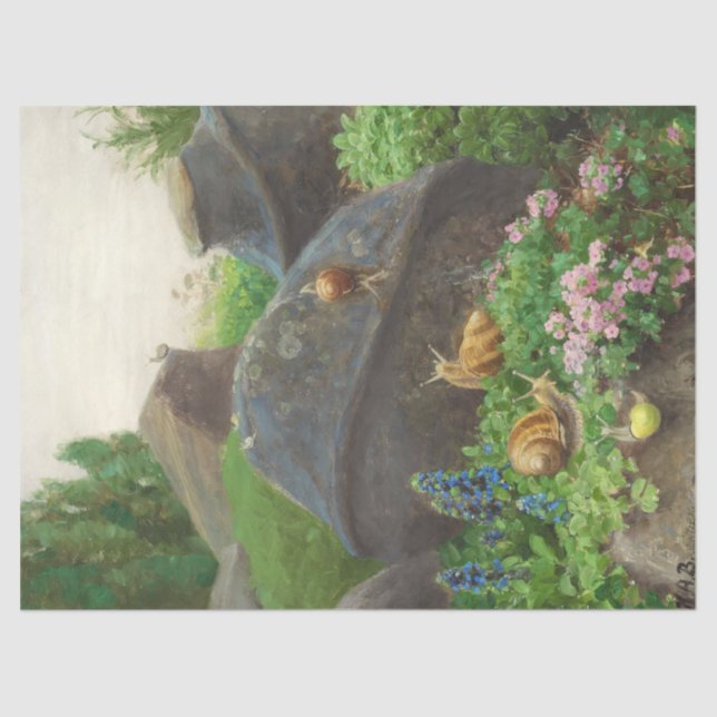 Schnecken im Garten (von H.A. Brendekilde) Seidenpapier (Vorderseite)