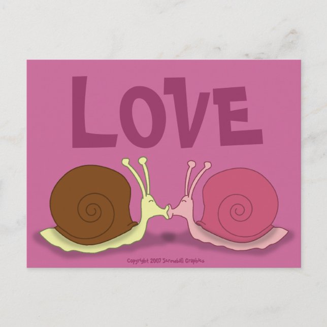 Schnecken in Liebe Postkarte (Vorderseite)