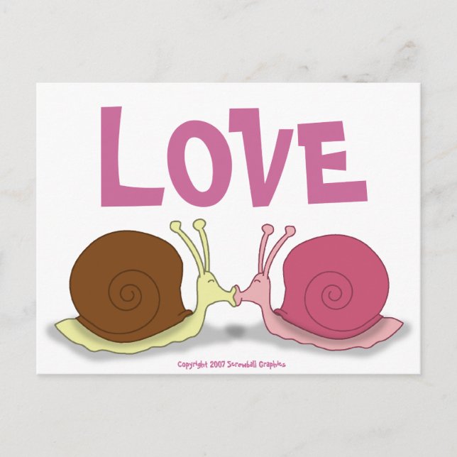 Schnecken in Liebe Postkarte (Vorderseite)