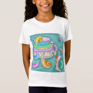 Schnecken mit Geburtstagstorte, Party T - Shirt