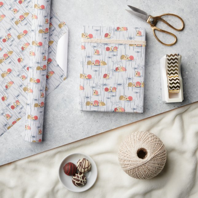 Schnecken singen im Regen Geschenkpapier (Kunsthandwerk)