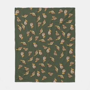 Schnecken Snail Liebe niedliche Natur Kunst Fleecedecke
