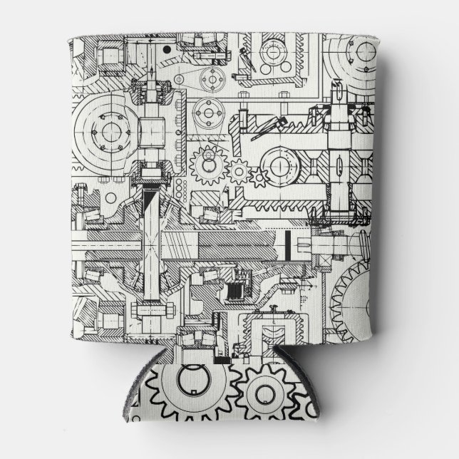 Schneckengetriebe: Nahtlose technische Maschine. Dosenkühler (Vorderseite)