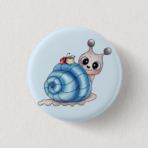 Schneckenhaus blau button
