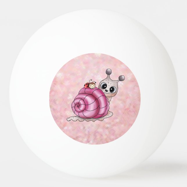 Schneckenhaus pink  tischtennisball (Vorderseite)