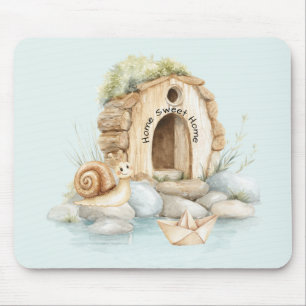 Schneckenhaus Süßes Zuhause Fluss Wiese Felsen Mousepad