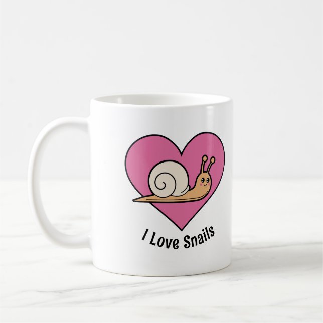 Schneckenliebhaber niedliche, farbenfrohe Schnecke Kaffeetasse (Links)