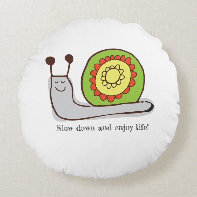 Schneckenpilz personalisiert rundes kissen (Vorderseite)