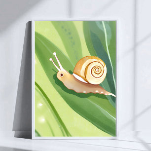 Schneckenpost Aquarell-Naturmalerei Poster