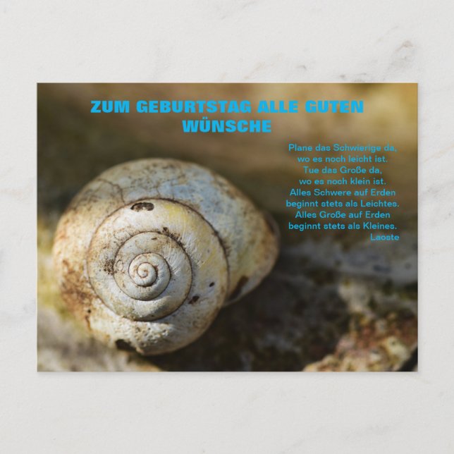 Schneckenpost Postkarte (Vorderseite)
