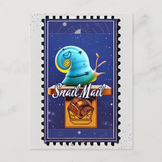 Schneckenpost, Postkarte für Postüberquerung (Vorderseite)