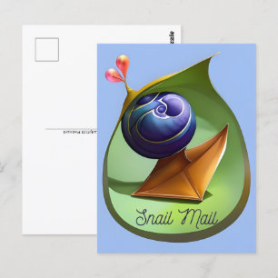 Schneckenpost, Postkarte für Postüberquerung