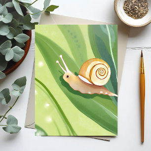 Schneckenpost Wasserfarben-Natur Postkarte