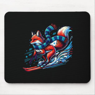 Schnee-Abenteuer-Fuchs-Ski-Spaß  Mousepad