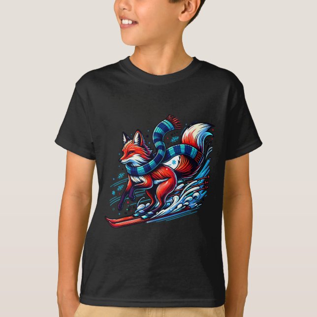 Schnee-Abenteuer-Fuchs-Ski-Spaß  T-Shirt (Vorderseite)