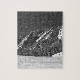 Schnee abgewischtes Flatirons Boulder Co Panorama Puzzle
