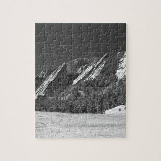Schnee abgewischtes Flatirons Boulder Co Panorama Puzzle