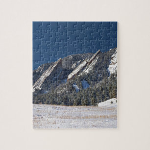Schnee abgewischtes Flatirons Boulder Colorado Puzzle