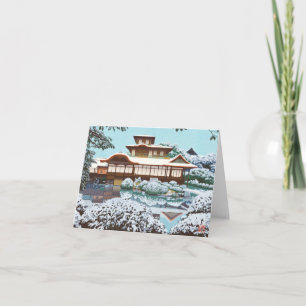 Schnee am Hiunkaku-Tempel japanische Winterlandsch Feiertagskarte