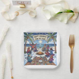 Schnee am Meer Pappteller