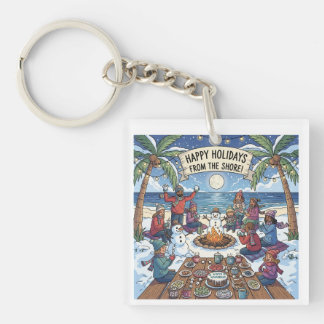 Schnee am Meer Schlüsselanhänger