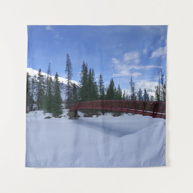 Schnee am Simpson River Trailhead Kootenay River Wandteppich (Vorderseite)