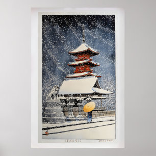 Schnee am Ueno Toshogu-Schrein von Kawase Hasui Poster