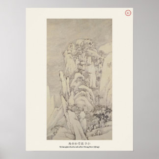 Schnee an der westlichen Klippe - Hongren, Qing-Dy Poster