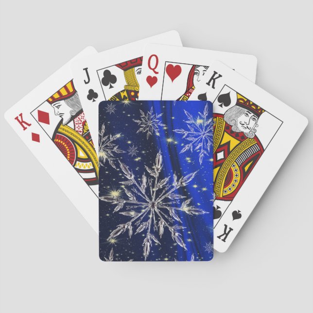 Schnee auf blauem Hintergrund Spielkarten (Rückseite)