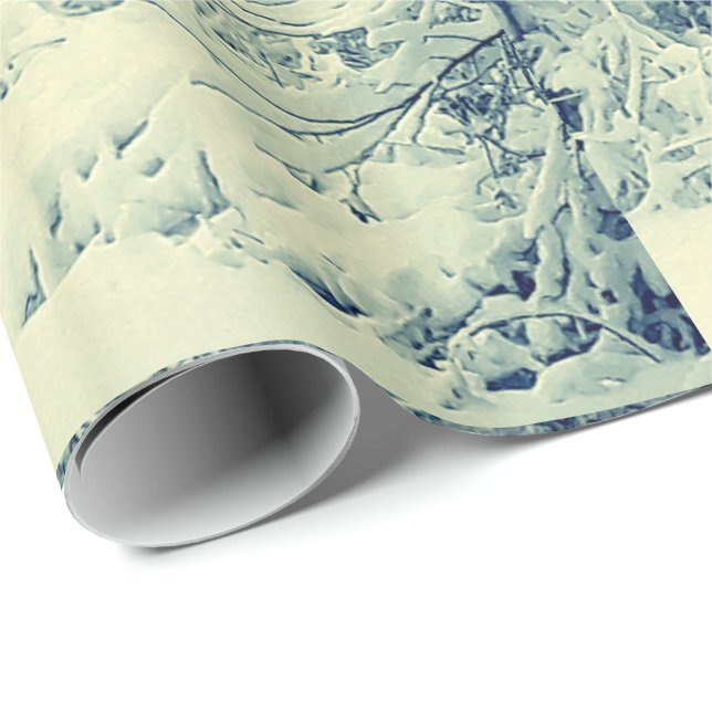 SCHNEE AUF DEM BRANCHENverpackungspapier Geschenkpapier (Rolleneckpunkt)