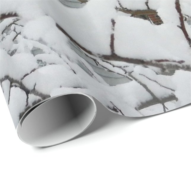 SCHNEE AUF DEM NIEDERLASSUNGS-Packpapier Geschenkpapier (Rolleneckpunkt)