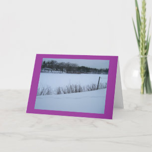 Schnee auf dem Teich (frohe Feiertage) Feiertagskarte