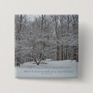 Schnee auf Dogwood Trefferquote Denis Waitley Button