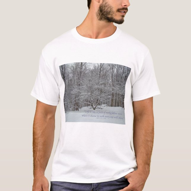 Schnee auf Dogwood Trefferquote Denis Waitley T-Shirt (Vorderseite)